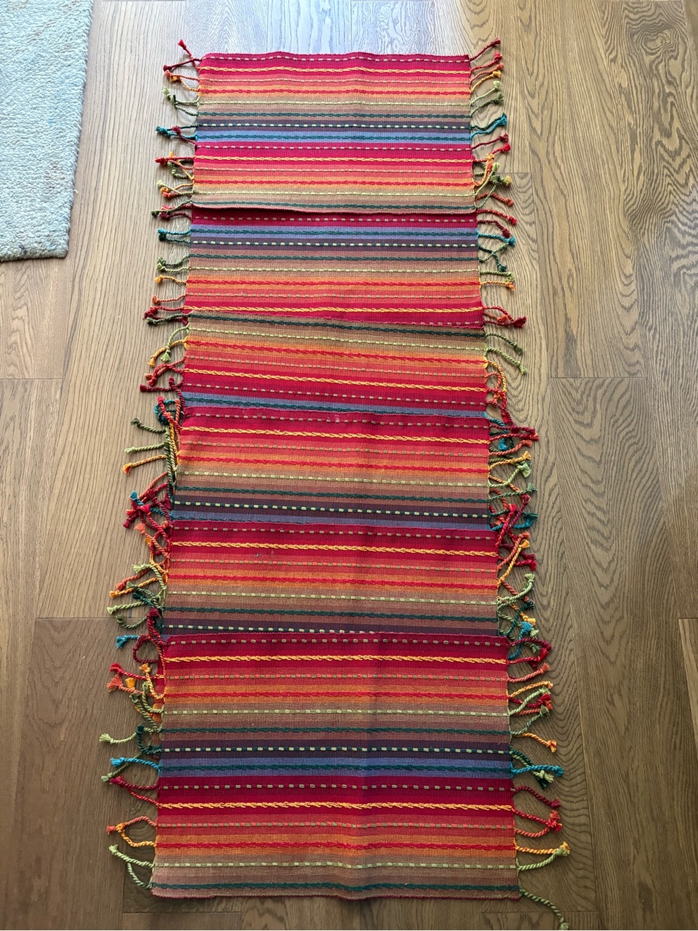 PIER 1| Striped Rustic Tassels Woven Cotton Set of 6 Placemats
